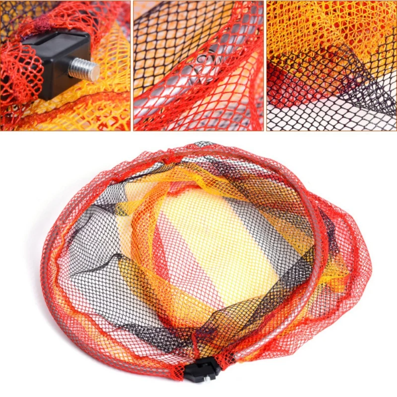 Folding Fishing Net Mesh Head Aluminum Alloy Frame Colorful Nylon Hand Landing tackle | Спорт и развлечения