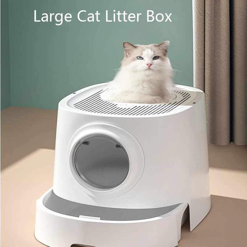 

Extra Large Plastic Cat Litter Box Fully Enclosed Pet Products Cat Bedpans Cats Toilet Areneros Para Gatos Pet Toilet BN50LB