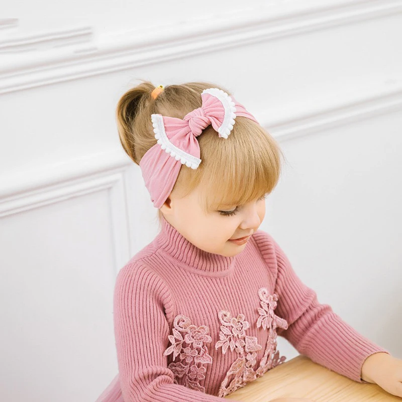 Повязка на голову с бантом для новорожденных эластичная повязка младенцев