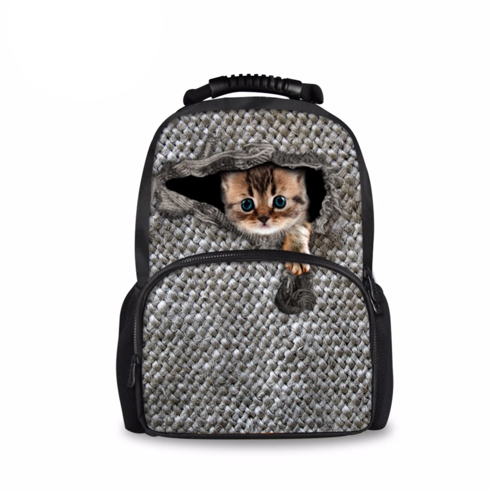 Серый милый школьный ранец с животными на заказ большой фетровый рюкзак для