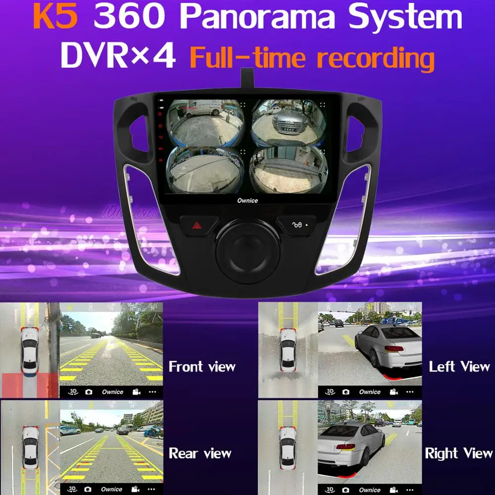 360 ° панорамный 4 × камера 4G SIM Android 9,0 4G+ 64G SPDIF DSP CarPlay Автомобильный плеер для Ford Focus 3 mk3 2012- gps Navi Радио