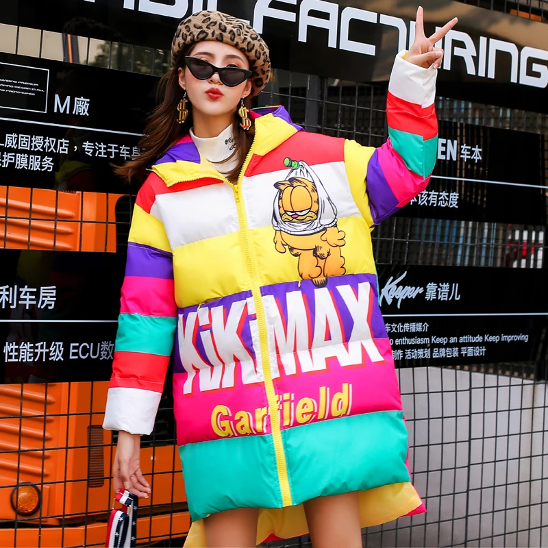 8 видов конструкций Женская корейская мода мультяшное пальто размера плюс