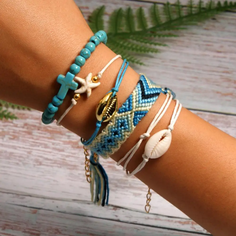 BRAVEKISS 22 Цвета Vsco оболочки браслеты "Joyas" Комплект для друзья ручной river dale Boho Femme Богемные аксессуары BPB0517 - Окраска металла: 12