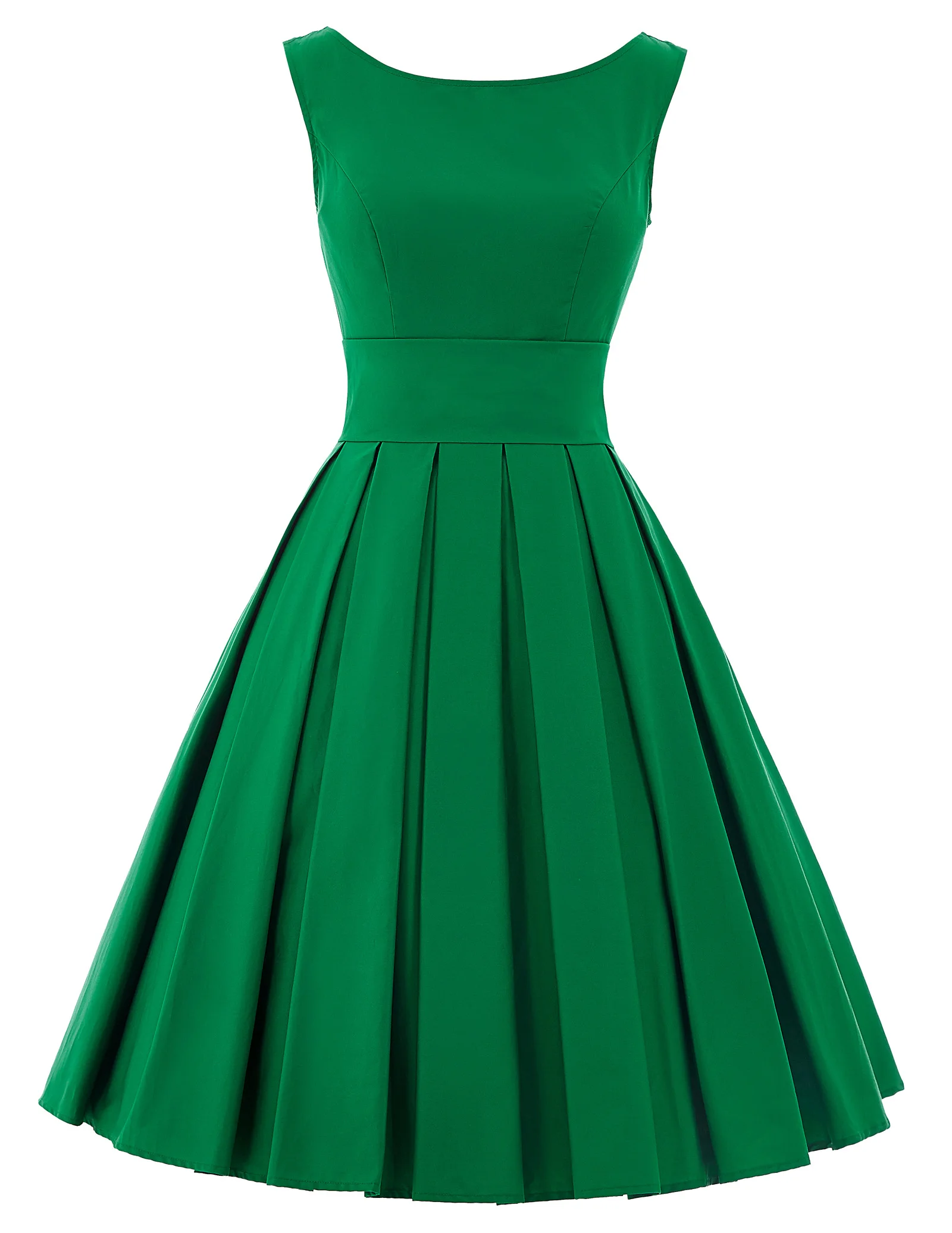 Belle Poque винтажные платья 50s 60s женское летнее платье элегантная зеленая Туника без рукавов рокабилли Ретро женские вечерние платья