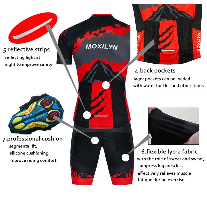 Moxilyn Велоспорт Джерси MTB 2021 велосипедная команда рубашки мужская с коротким