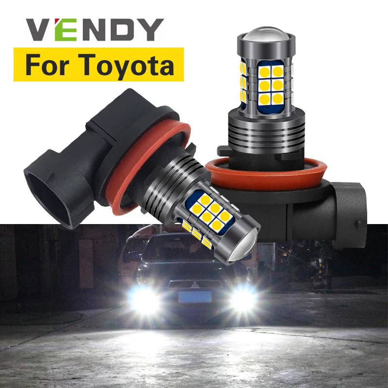 

1pcs For Toyota avensis Corolla hilux auris FJ land cruiser 100 hilux chr camry prius Car LED Light Lamp H8 H11 H16 9006 HB4 HB3