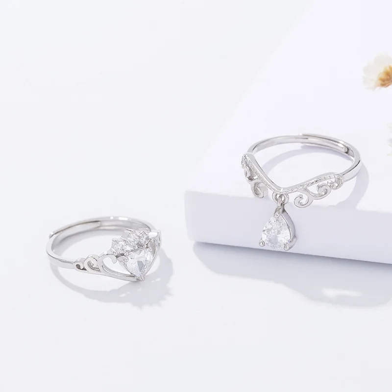 2021 Мода Новый Два в одном свадебные украшения комплект принцессы корона кольцо с