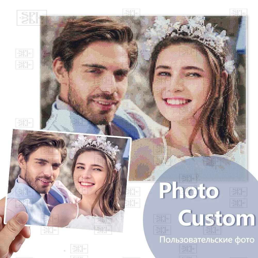 

Family Photo Custom Diamond Painting Cross Stitch Full Square Picture of Rhinestone DIY Diamond Mosaic Diamond Embroidery Sale