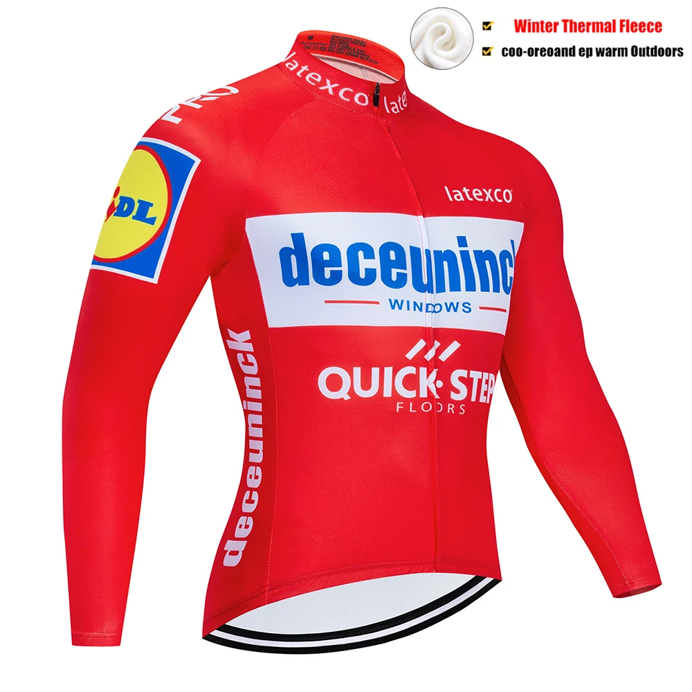 Pic Color Pro Team QUICK STEP Велоспорт Джерси 9D нагрудник набор Бельгийская велосипедная одежда мужская зимняя теплая флисовая велосипедная Одежда для велоспорта - Цвет: Pic Color