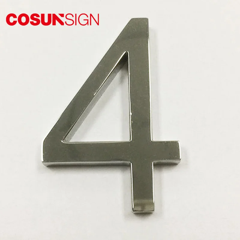 Hotel Digital Floor Number Polished Stainless Steel Numbers 1-9 Decorative for Wall House Door Plate Metal Signs 38*3mm | Обустройство