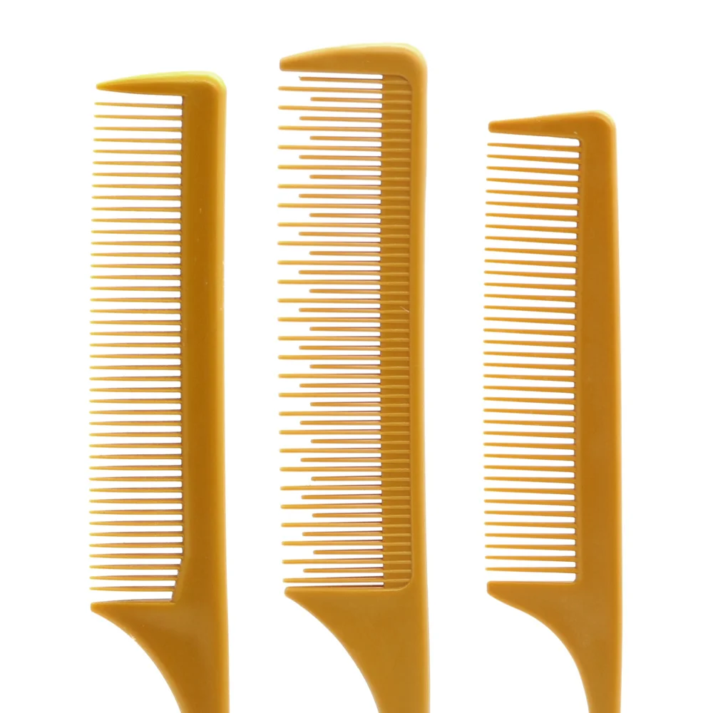 

5Pcs Professional Hairdresser Hair Comb Anti Static Comb Barber Hairdressing Cutting Comb Set In Orange Hair Styling Tail Comb