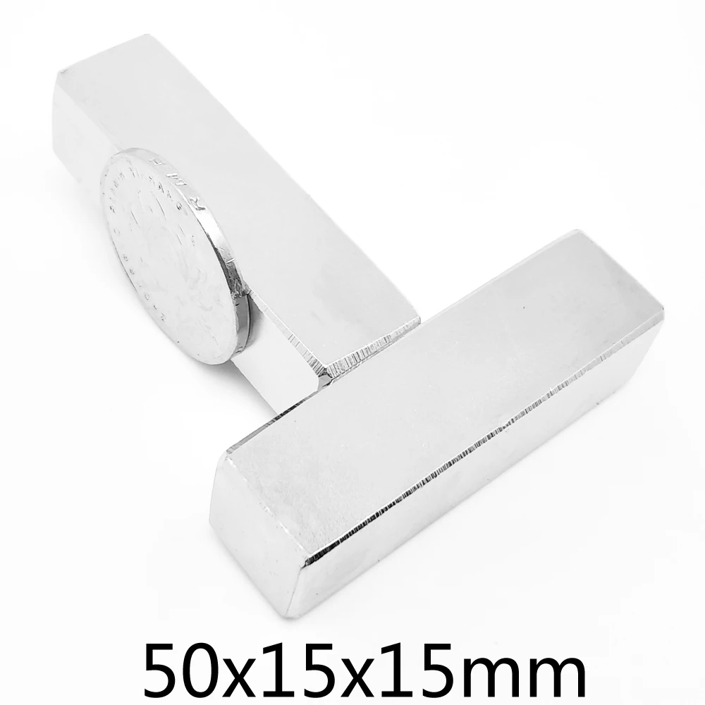 

1/2/5PCS 50x15x15mm Block Rare Earth Neodymium Magnet N35 Permanent Magnet 50x15x15 Quadrate Strong Powerful Magnets 50*15*15