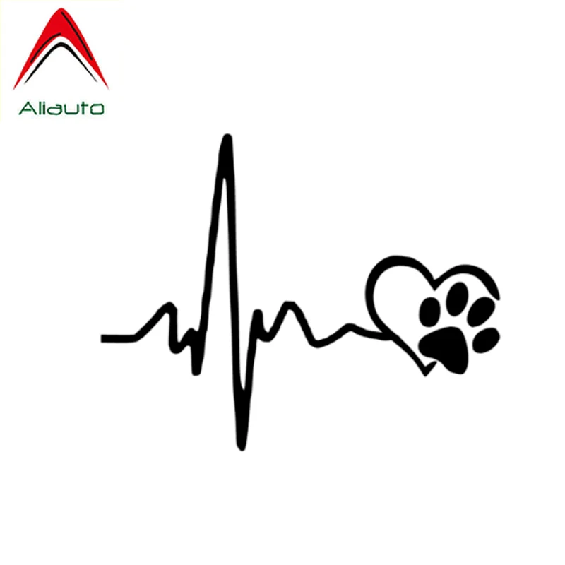 Креативные автомобильные стикеры Aliauto сердечные ритмы любовь собака следы