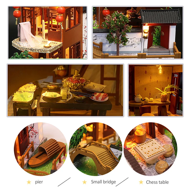 Diy миниатюрный комплект Китайский Стиль деревянная модель дома Рождества Товары