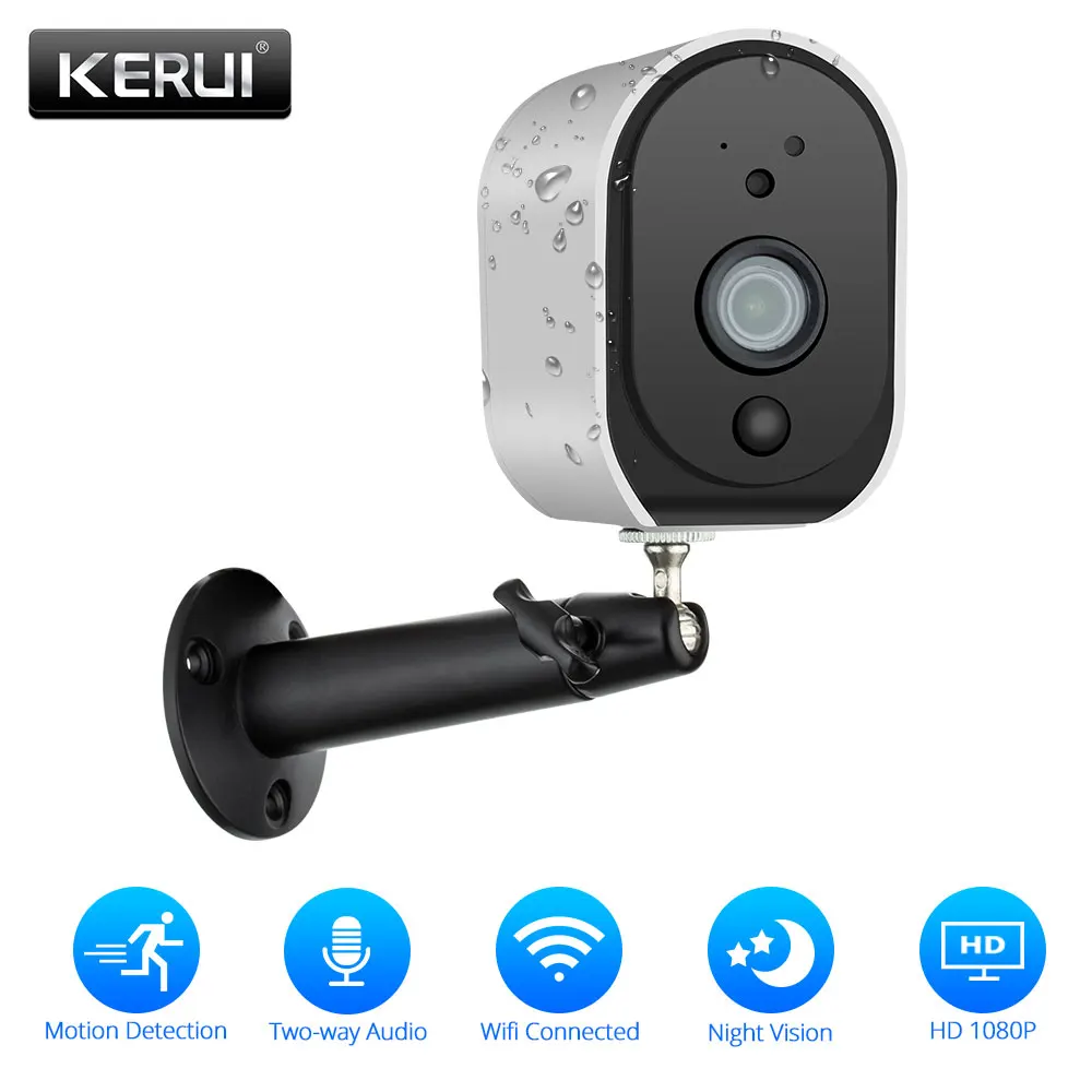 Камера видеонаблюдения KERUI H.265 беспроводная водонепроницаемая 1080p Full HD 2 4G Wi Fi