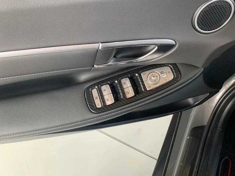 Фото Для Hyundai Sonata DN8 2020 2021 автомобильные аксессуары из углеродного волокна стиль двери окна подлокотник Крышка переключатель панель отделка Литье Гарнир №5