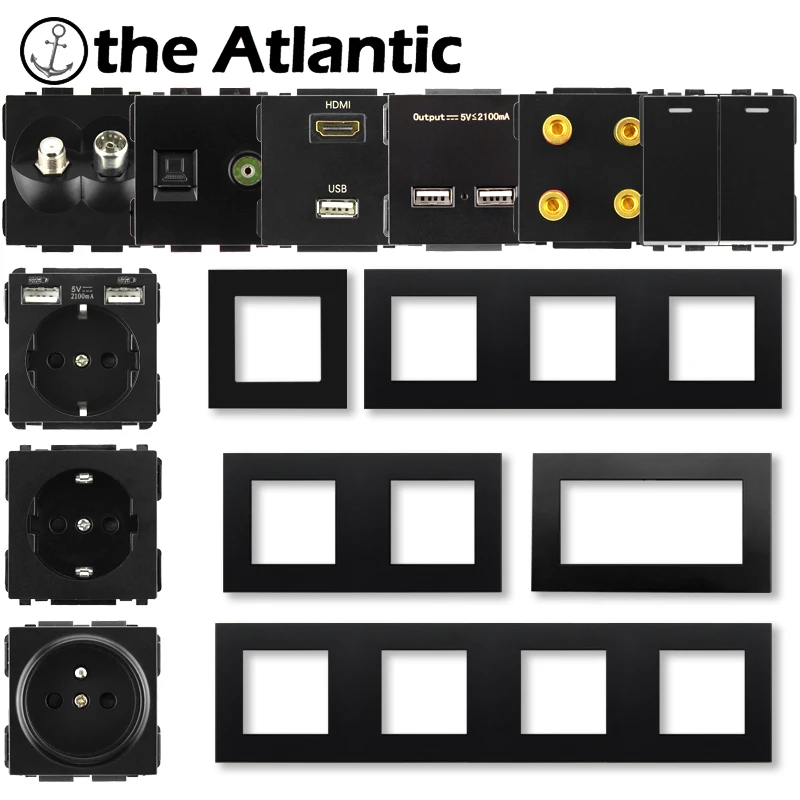 S Series-настенный фрез выключатель света типа C RJ45 телевизионная антенна модуль HDMI