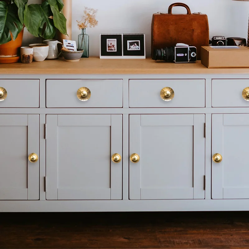 Круглые Хрустальные латунные мебельные ручки новинка каменные дверные и для