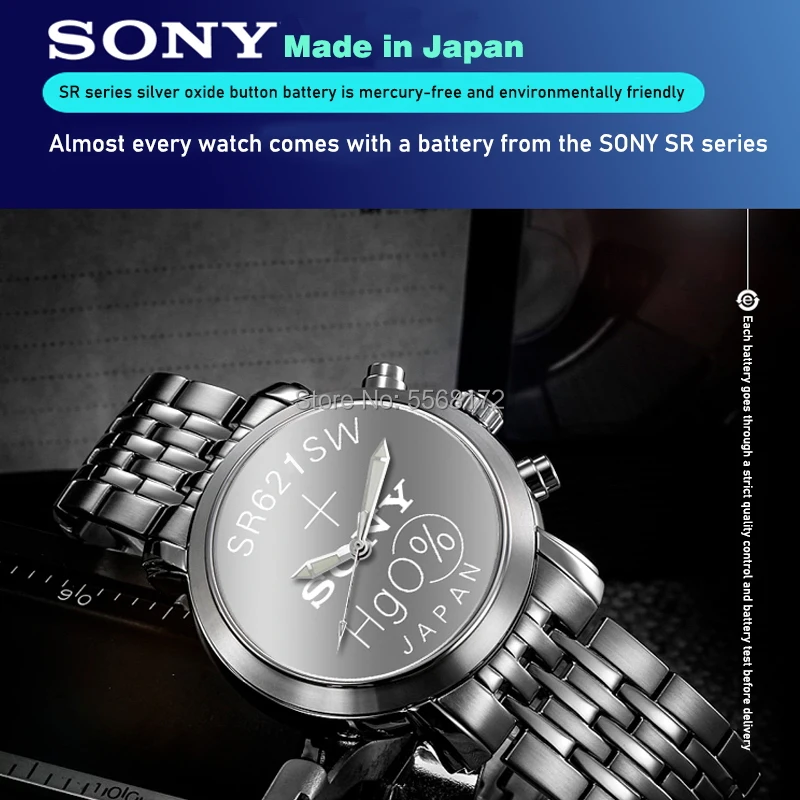 10 шт./лот Sony 364 оригинальные 1 55 V серебряные Оксидные батарейки для часов SR621SW V364 SR60
