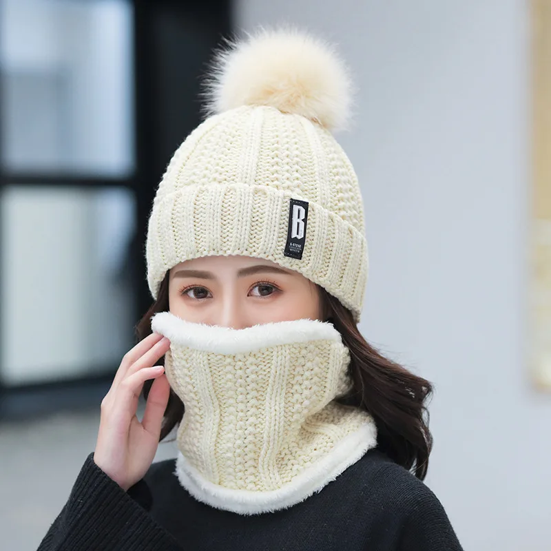 

Зимняя шапка в Корейском стиле Chao Joker Plus бархатная теплая осенне-зимняя женская милая и милая вязаная шерстяная шапка для езды на велосипеде...