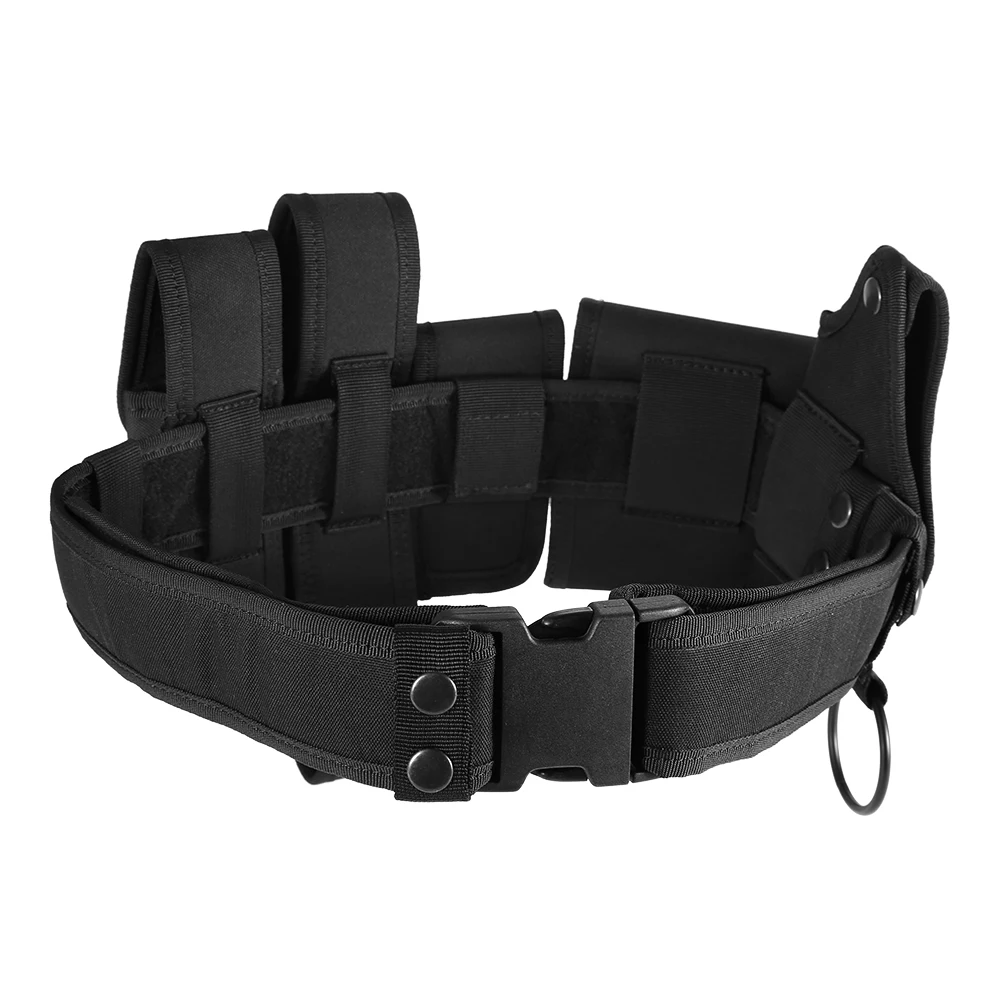 

Tactical Police Security Guard Equipment Duty Utility Kit Belt with Pouches System Holster Outdoor Training Black