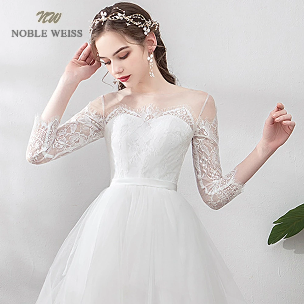 

Wedding Dress O-Neck Sweep/ Brush Train A-Line Tulle Bridal Gown Beach Wedding Dress Wedding Dresses