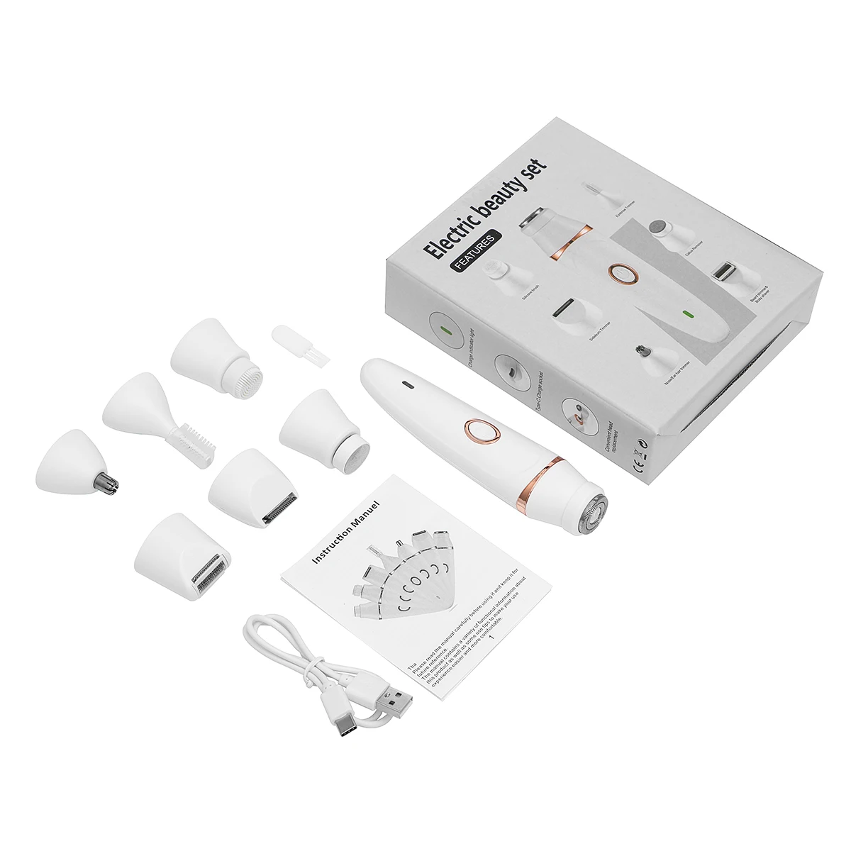 

Multifunction Electric Epilator 7 in 1 Women Face Underarm Bikini Hair Removal Device Remover Mini Female Shaver Eyebrow Trimmer