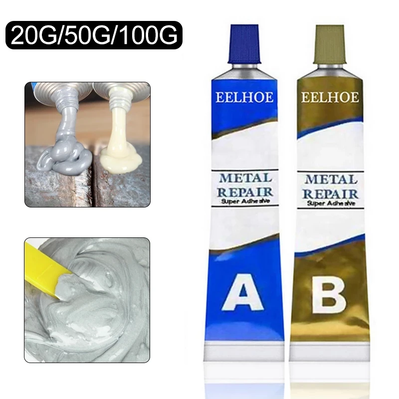 

High Temperature 100g AB Glue Metal Repair Glue Cast Iron Steel Strength Repairing Adhesive Waterproof Transparent Quick Drying