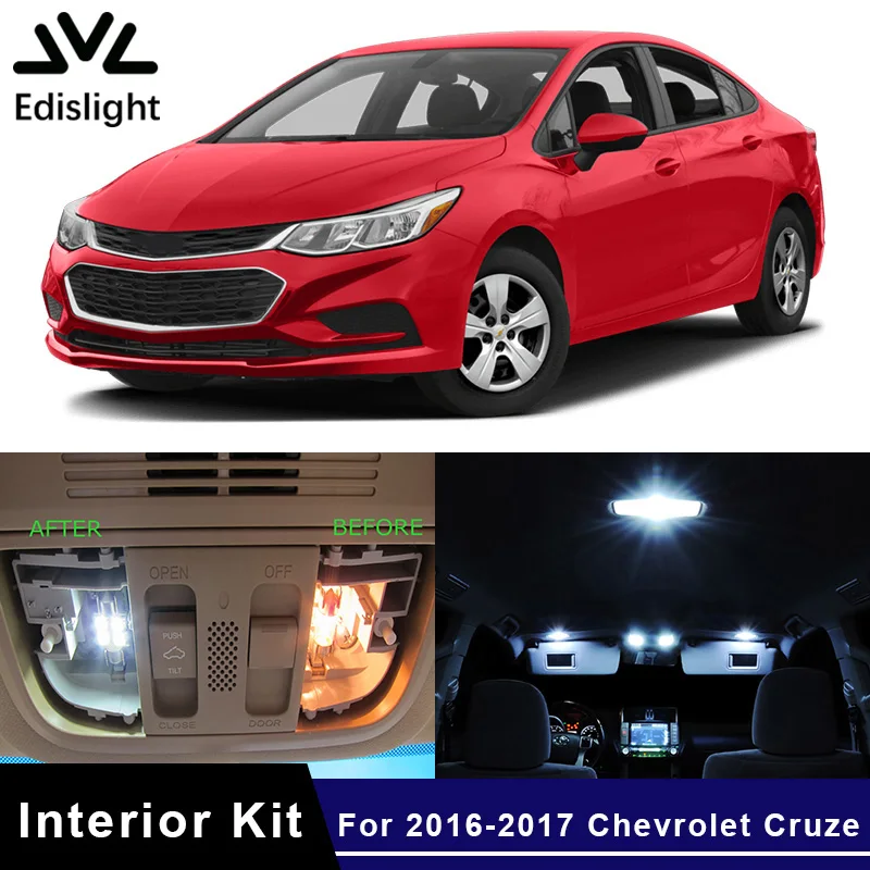 Edis светильник 10 шт. Canbus без ошибок Автомобильный светодиодный Набор для Chevrolet Cruze