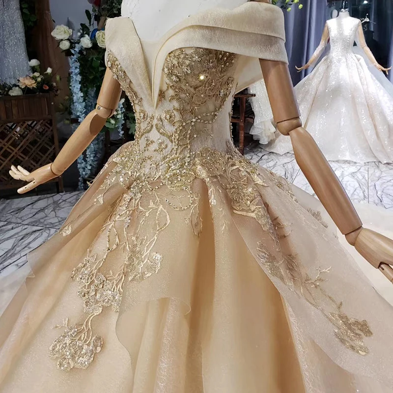 HTL640 простое свадебное платье с аппликацией поезда плеча Милая дешевые свадебные