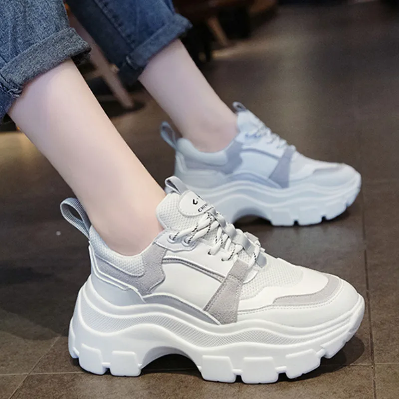 Обувь увеличивающая рост женские кроссовки массивная корзина femme на