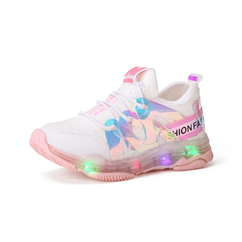 

LED Children & Toddler Shoes Breathable For Baby Girls & Boys Soft Bottom Fashion Little Kids Sneakers Size 21-30