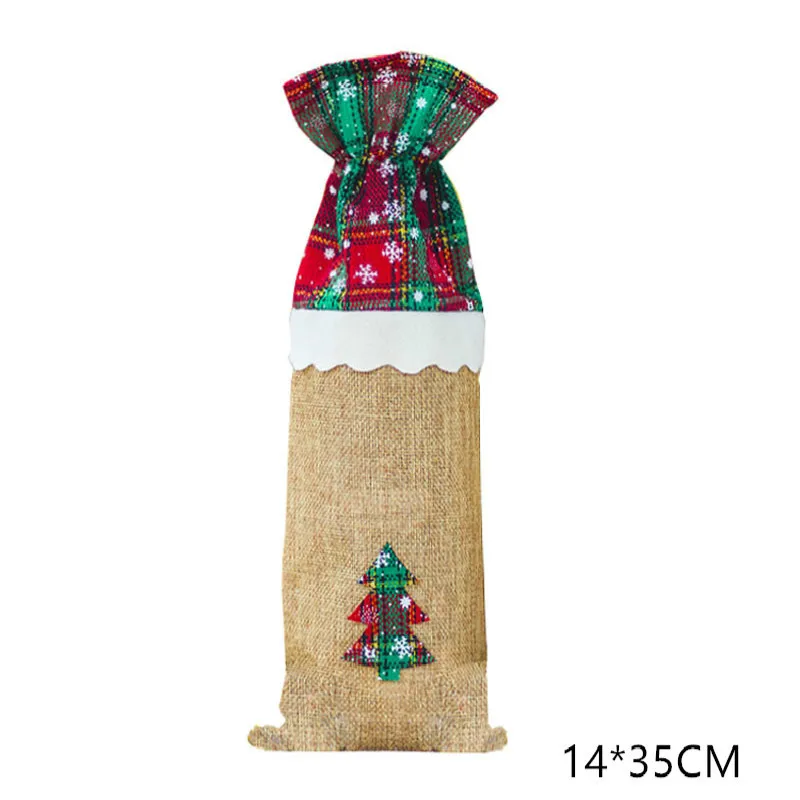 christmas tree Год Рождество Санта/Снеговик винная бутылка пылезащитный чехол Noel Natal рождественские украшения для домашнего ужина Декор - Цвет: christmas tree
