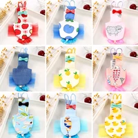 cute candy color parrot flight suit with bow lace border pet bird diapers small animals clothes uniform birthday party cosplay