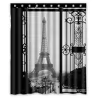 Парижская Эйфелева башня черная Водонепроницаемая тканевая занавеска для ванной комнаты Размер