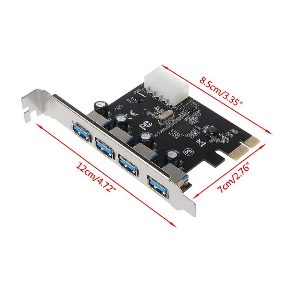 4 порта PCI-E к USB 3,0 концентратор PCI Express карта расширения адаптер 5 Гбит/с скорость для настольных компьютеров компоненты совершенно