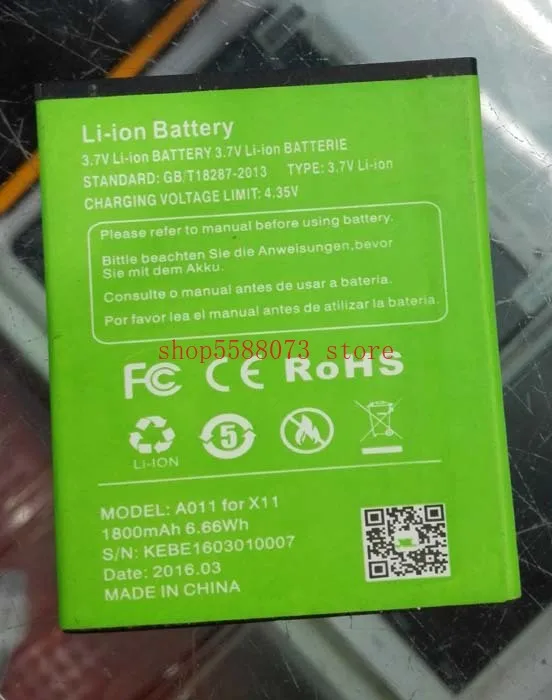 Аккумулятор XGODY X11 1800 мА · ч 3 7 в для мобильного телефона MTK6737 четырехъядерный |