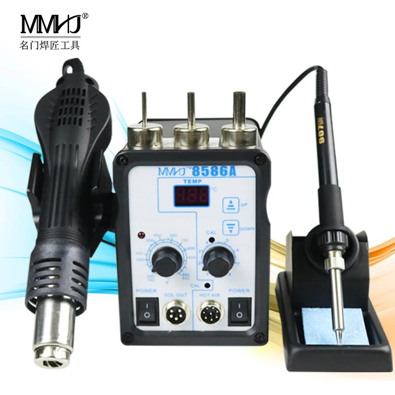 

2-In-1 8586A Soldering Station Digital Display SMD BGA Rework Solder Station Hot Air Gun + Electric Soldering Iron Repair Tools