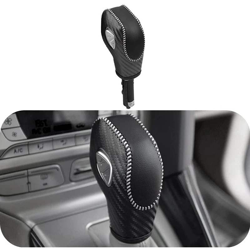 NEW-Car PU Carbon Look Gear Shift Knob Cover for Ford EcoSport Escape / Fusion /C-Max Energi Wagon / Fiesta / Focus