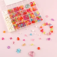 700pcs colorful acrylic beads kits crystal craft beads for jewelry making kits kids girls diy bracelet necklace hair ring sets