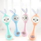 Мультяшный кролик, детская погремушка, музыкальный Прорезыватель для рук, игрушка для новорожденных, в детскую коляску, соска, игрушка, музыкальный прорезыватель, крыса