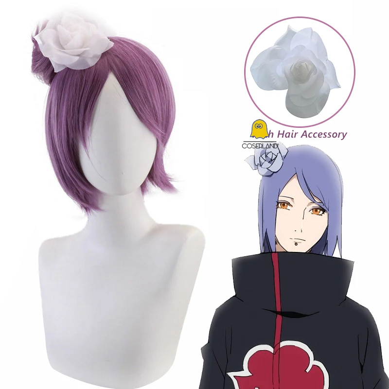 Женский парик для косплея аниме Boruto Konan термостойкий фиолетовый аксессуар волос