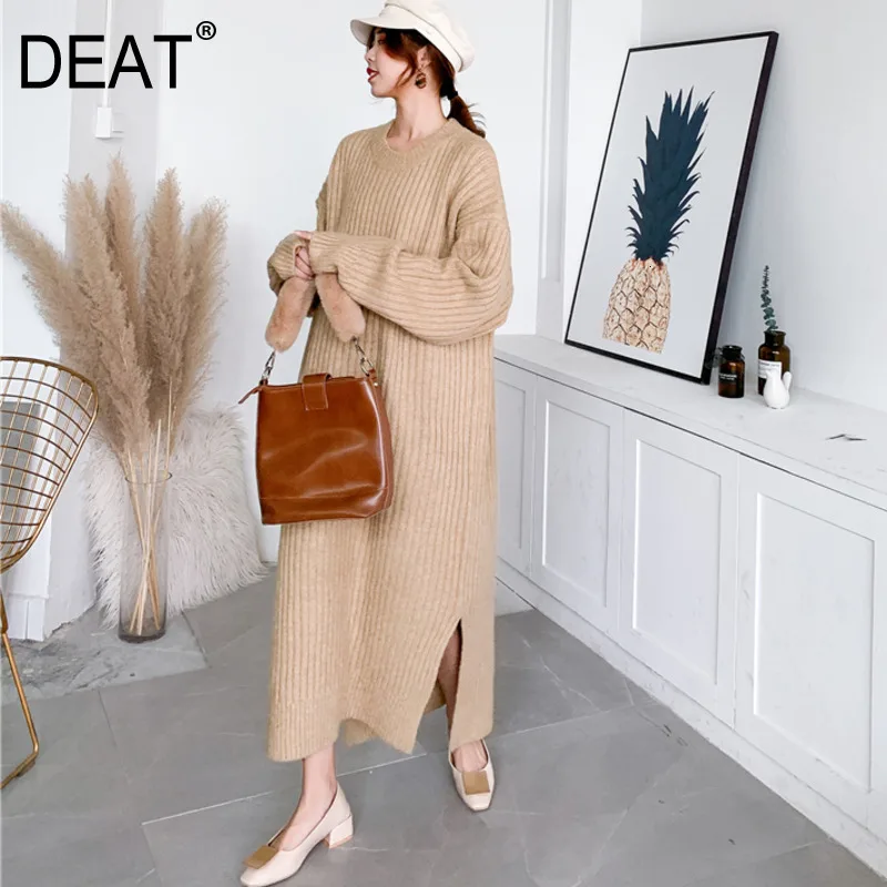 DEAT 2020 новый осенний и зимний вязаный пуловер с круглым вырезом длинными рукавами