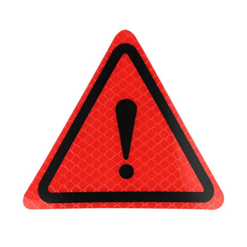 

3pcs Car Triangle Warning Sticker Reflective Rear Tail Bodywork Safety Sticker Automotie Motorcycle Decoration Decal Accessories