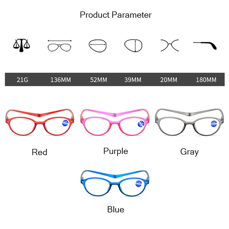 Очки seemfly для чтения на шею мужчин и женщин магнитные сгибаемые очки с защитой от синего света