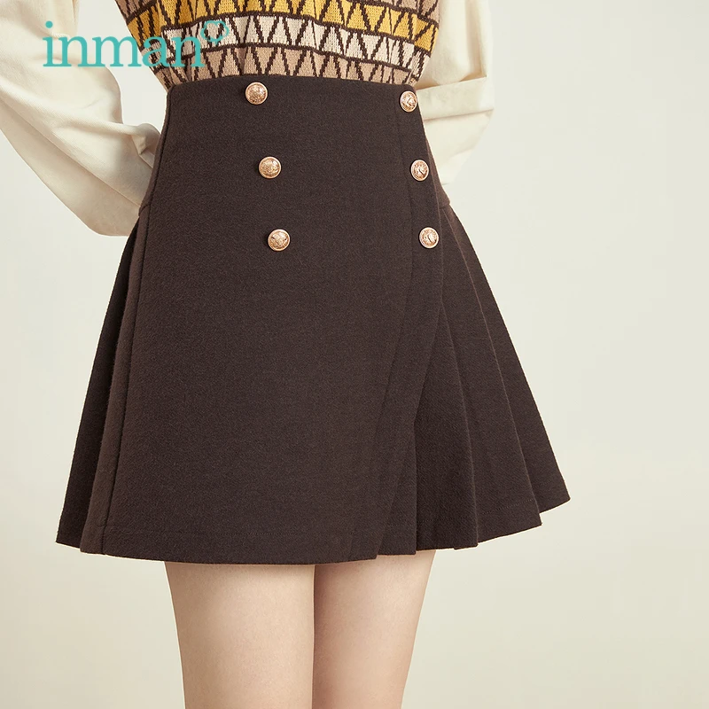 Женская юбка INMAN осенне-зимняя Милая Элегантная универсальная плиссированная