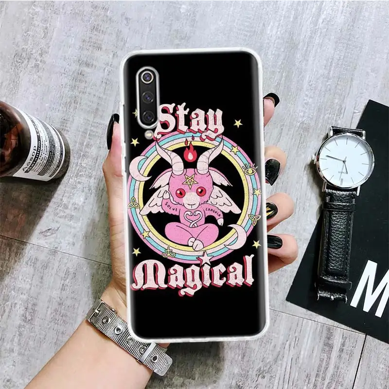 Pink Cat Skull Sorceress Witch Phone Case For Xiaomi Redmi Note 10 9 8 11 12 Pro 11T 11S 11E 10S 9S 9T 8T 8A 7 6 5 Plus Art images - 6