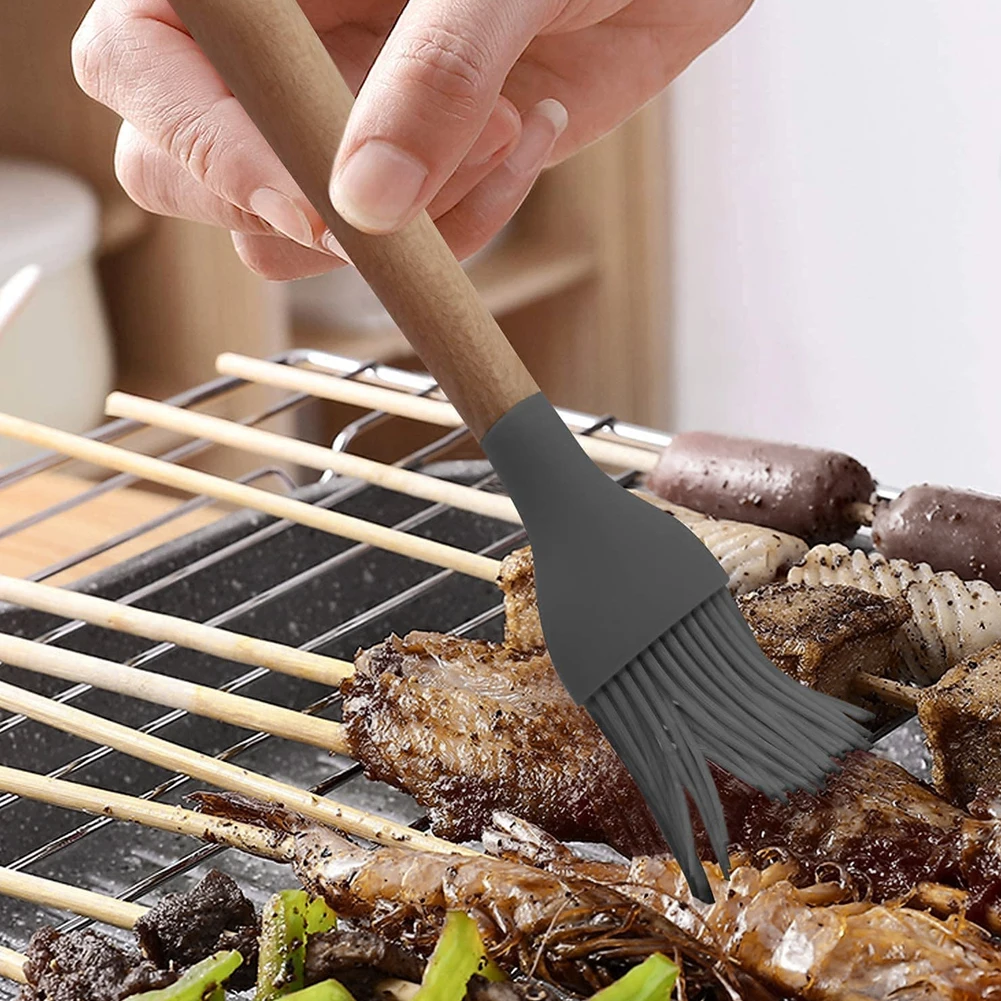 

Silicone Spatula Barbeque Brush Cooking BBQ Heat Resistant Oil Condiment Brushe Kitchen Baking Tool Seasoning Oil Sauce Spreader