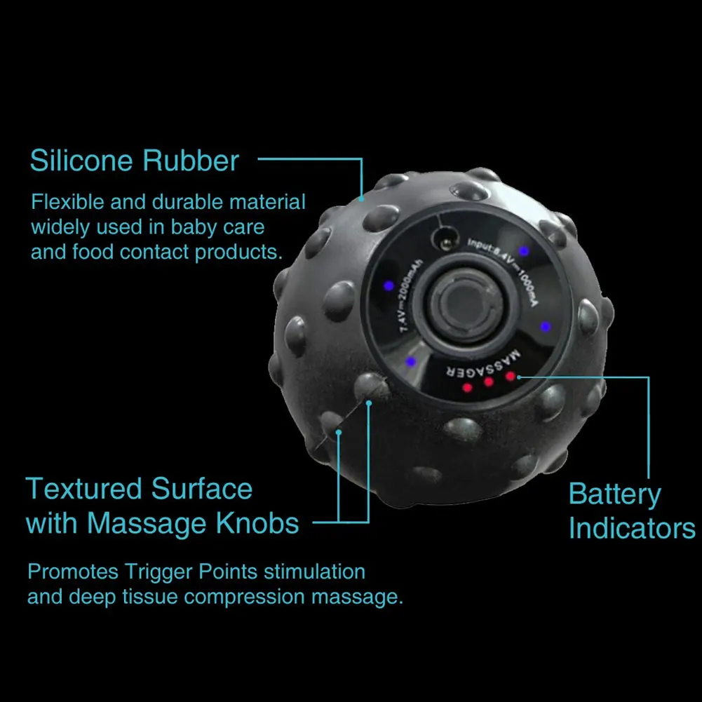 

4 Speed High Intensity Vibrating Massage Ball for Fitness Yoga Muscle Relief Treatment Massage Ball 95 x 90mm NShopping