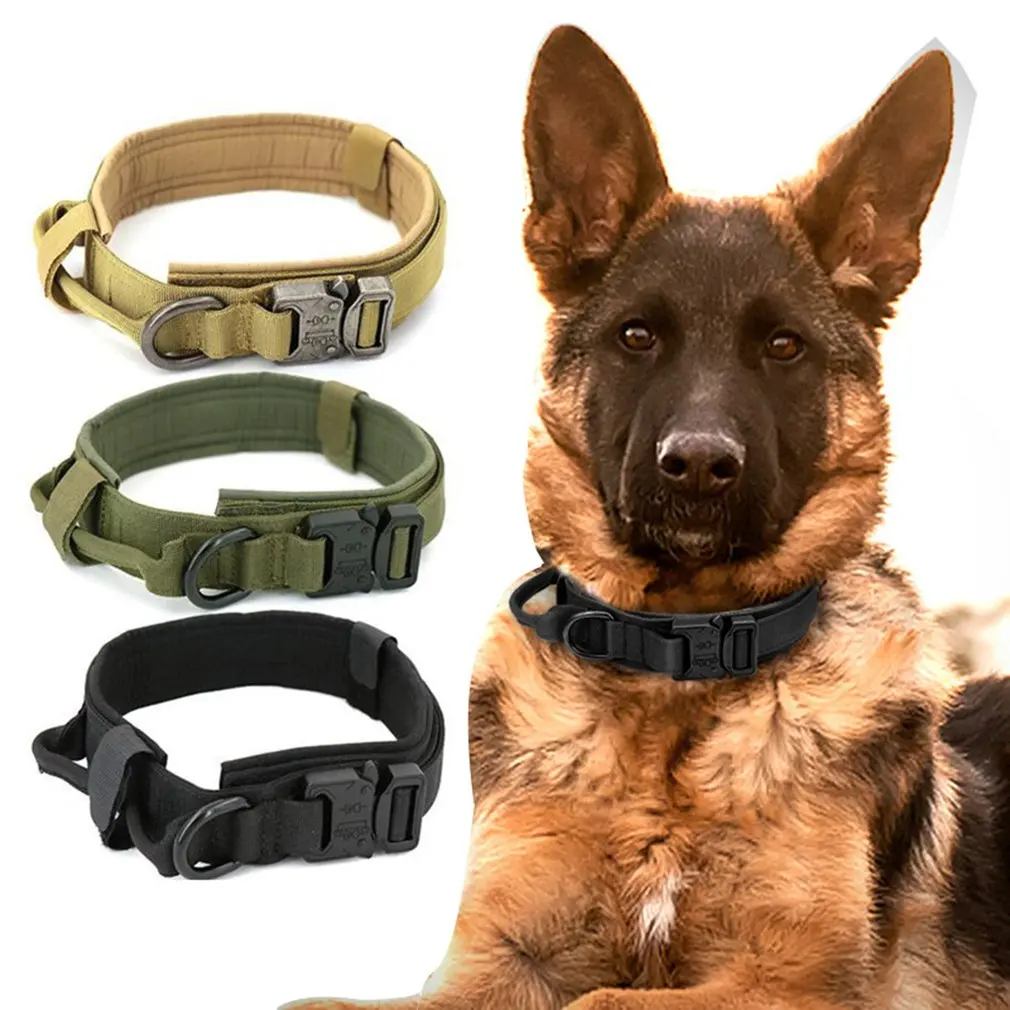 

New Military Tactical Dog Collar German Medium Large Dog Collars for Walking Training Duarable Dog Collar Control Handle